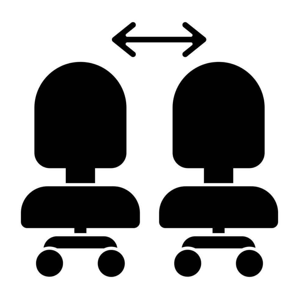 icono de diseño moderno de la distancia de los asientos vector