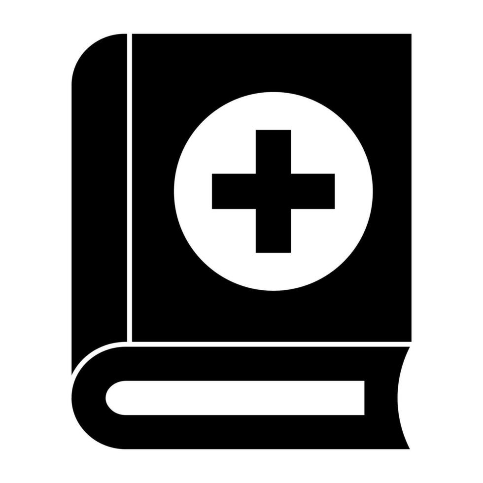 un icono de diseño único de libro médico vector