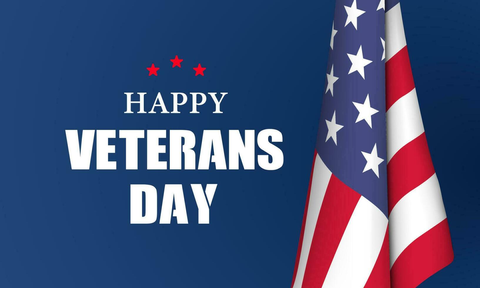 Veteran's day poster.Honoring all who served. Veteran's day illustration with american flag vector