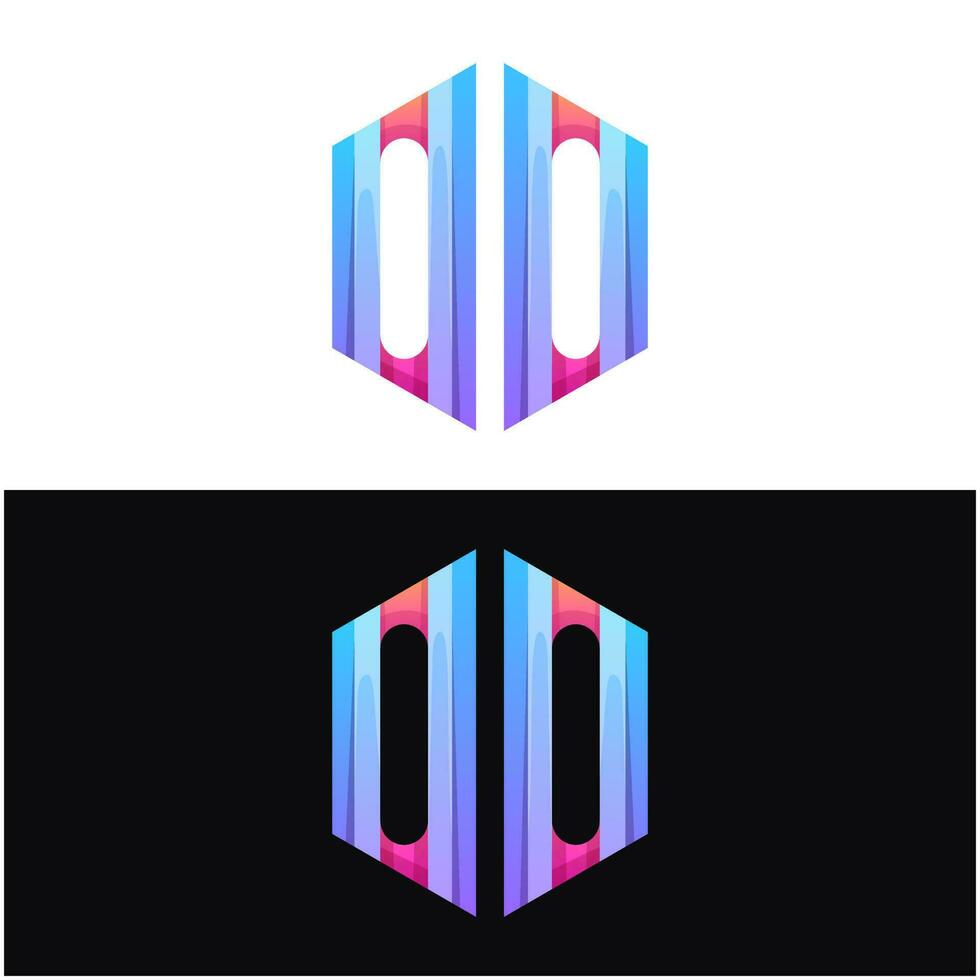 Vector logo illustration letter d d beautiful setting colorful style