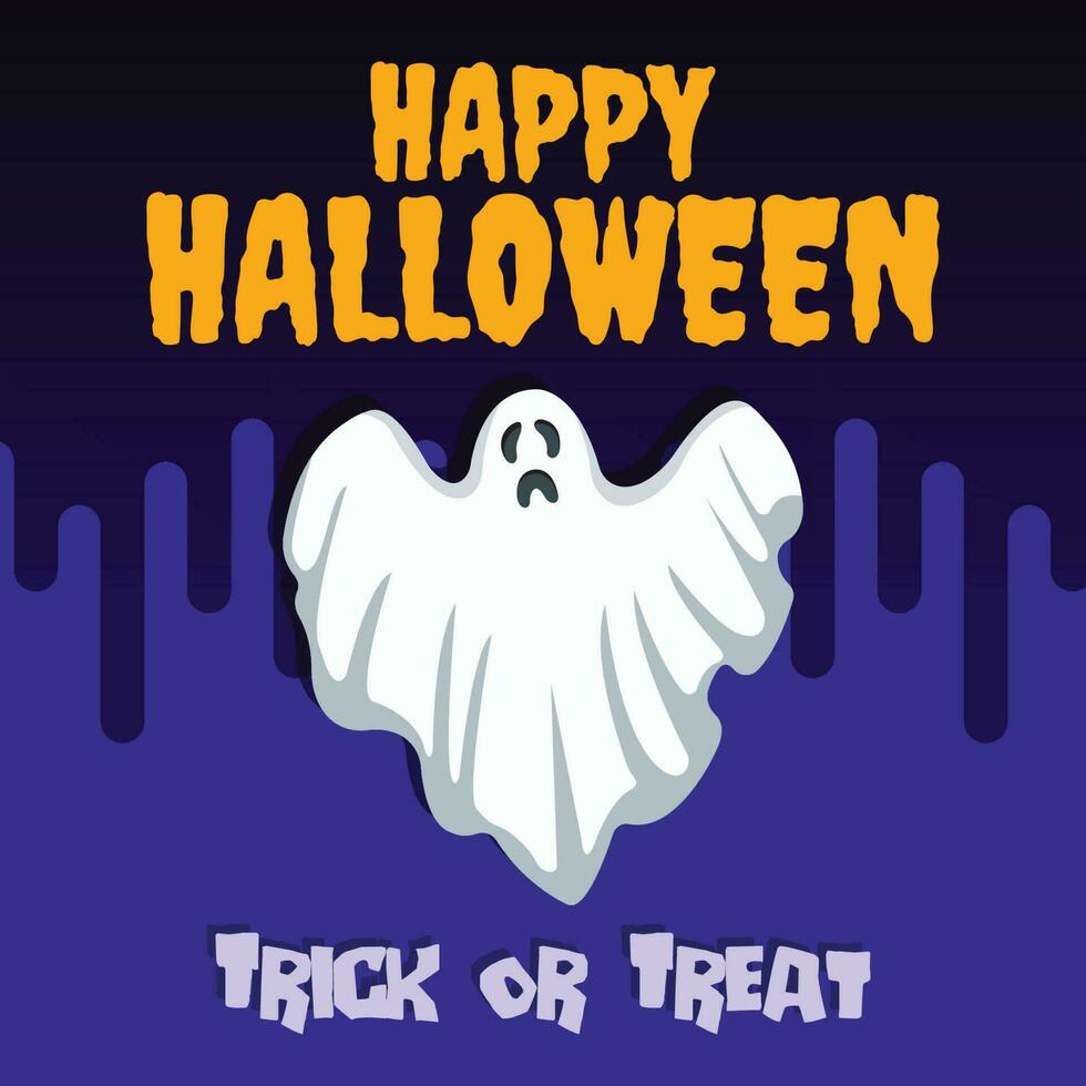 Happy Halloween Instagram background with a ghost vector