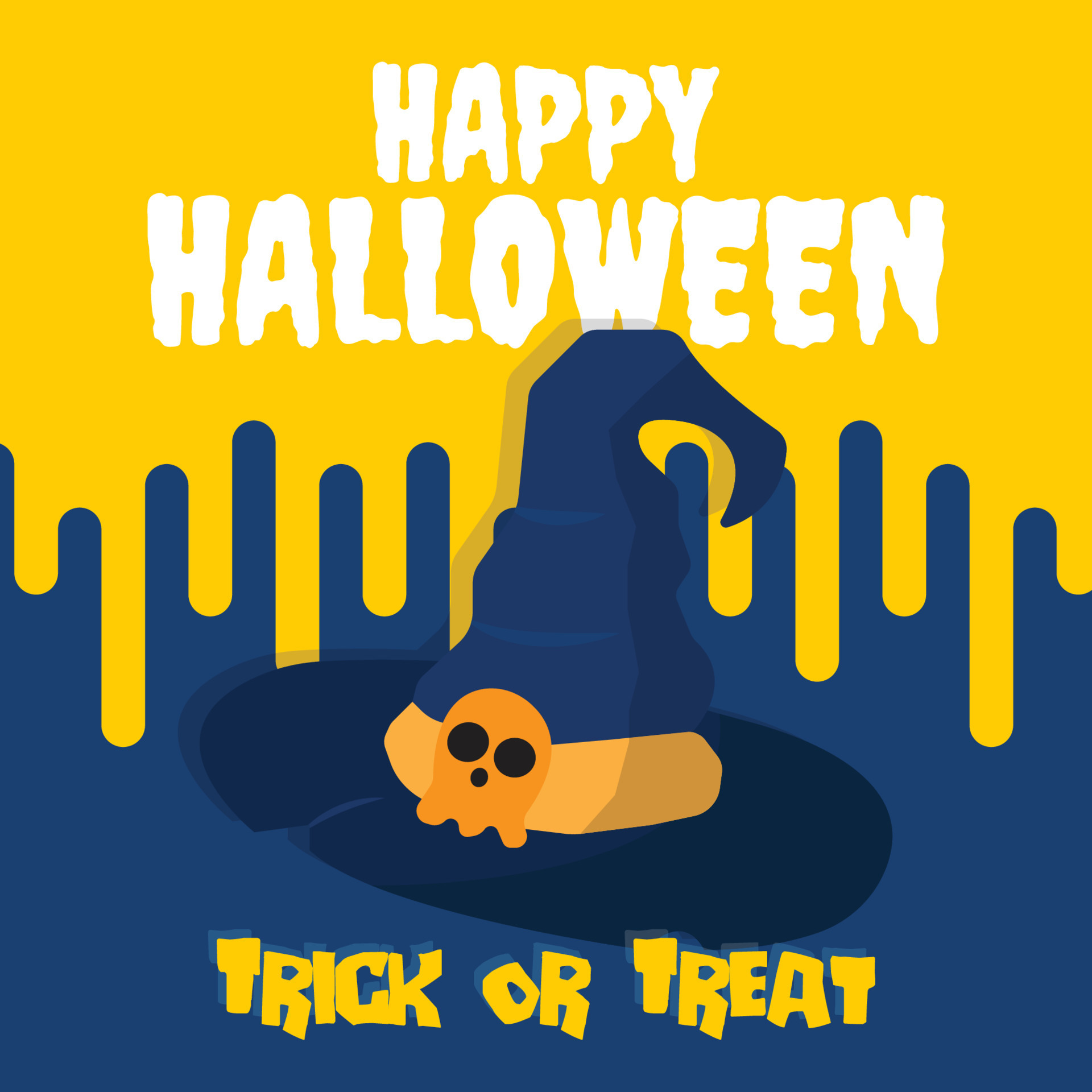 Happy Halloween Instagram background with a witch hat 12861560 Vector ...