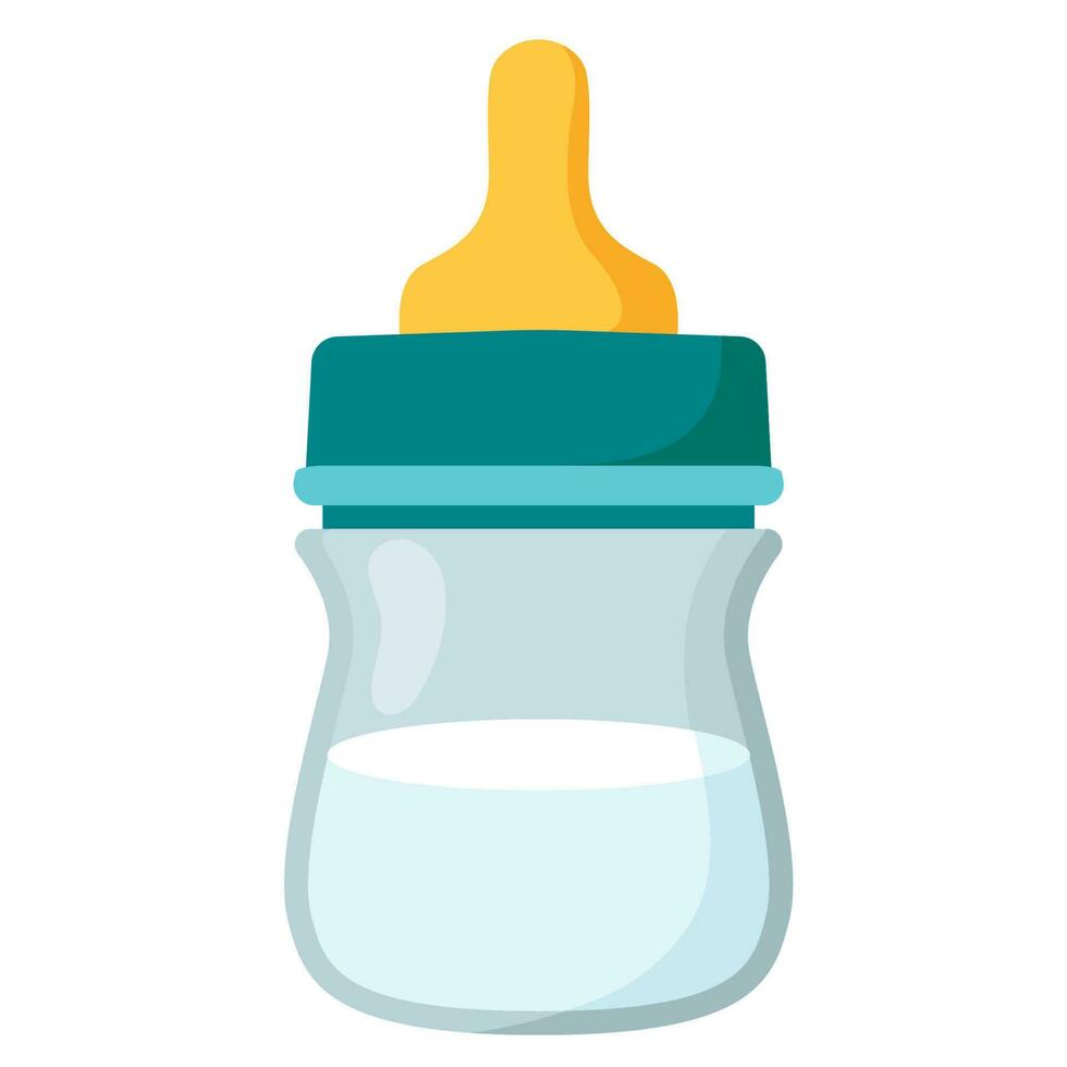 Baby food milk bottle for baby kids toddler children vector