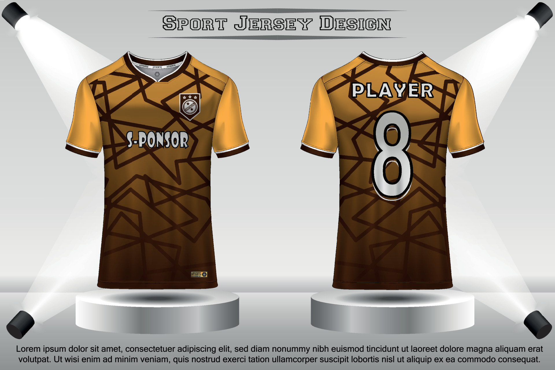 Premium Vector  Brown sports soccer jersey template