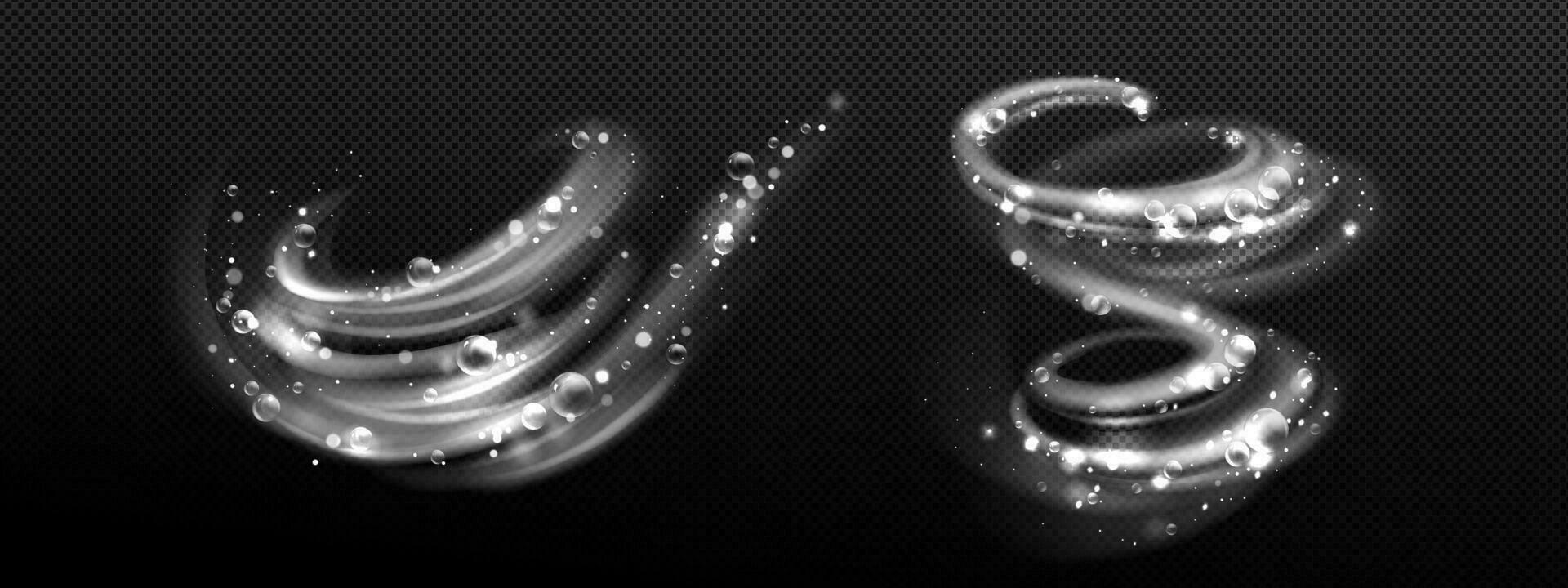 ola de detergente limpio y remolino de jabón, efecto de luz vector