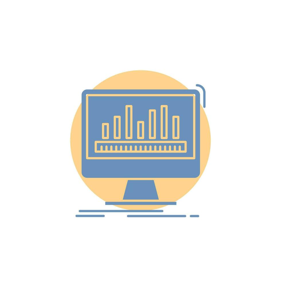 analytics. processing. dashboard. data. stats Glyph Icon. vector