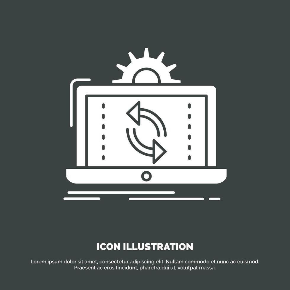 data. processing. Analysis. reporting. sync Icon. glyph vector symbol for UI and UX. website or mobile application