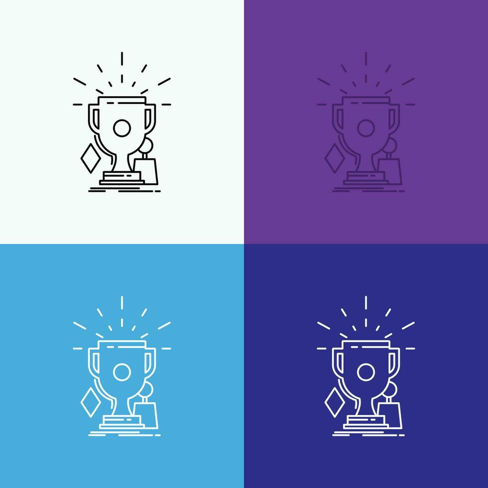 awards. game. sport. trophies. winner Icon Over Various Background. Line style design. designed for web and app. Eps 10 vector illustration