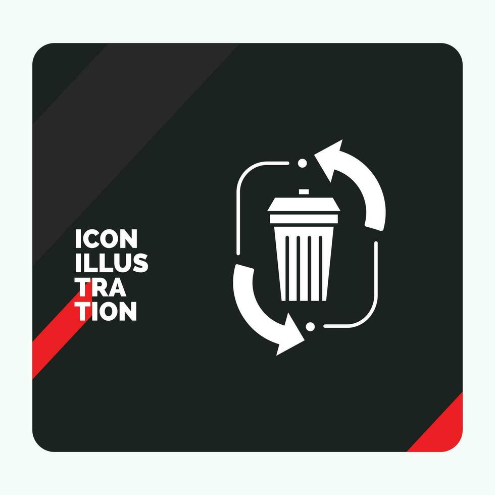 Red and Black Creative presentation Background for waste. disposal. garbage. management. recycle Glyph Icon vector