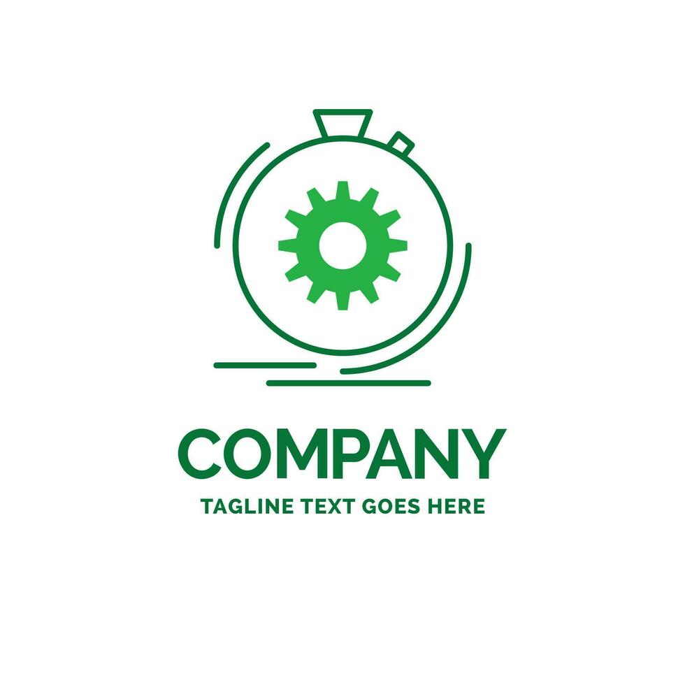 Action. fast. performance. process. speed Flat Business Logo template. Creative Green Brand Name Design. vector