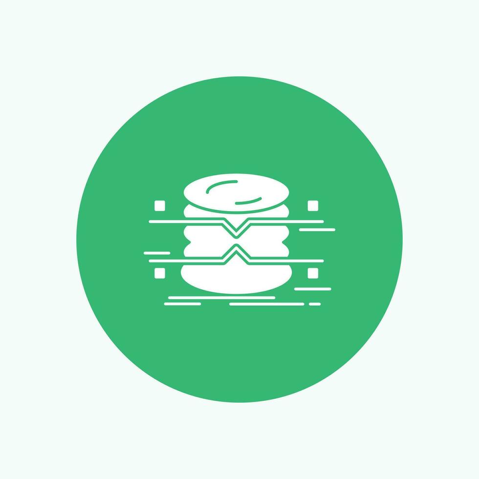 database. data. architecture. infographics. monitoring White Glyph Icon in Circle. Vector Button illustration