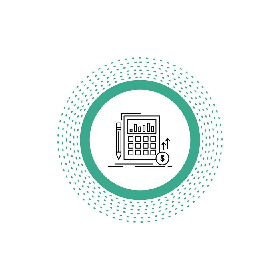 Calculation. data. financial. investment. market Line Icon. Vector isolated illustration