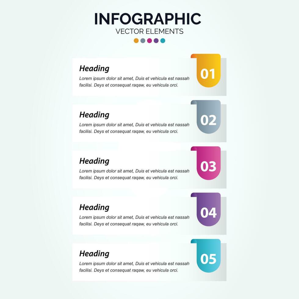 diseño de línea delgada de infografía vertical vectorial con iconos y 5 opciones o pasos. infografía vertical para el concepto de negocio. se puede utilizar para banner de presentaciones vector