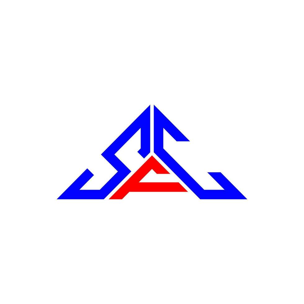 Diseño creativo del logotipo de la letra sfc con gráfico vectorial, logotipo simple y moderno de sfc en forma de triángulo. vector