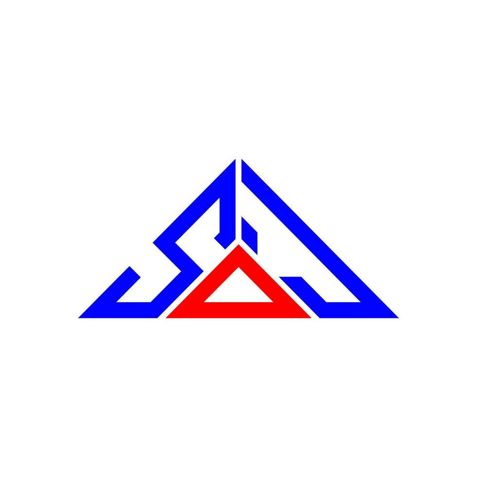 SDJ letter logo creative design with vector graphic, SDJ simple and modern logo in triangle shape.