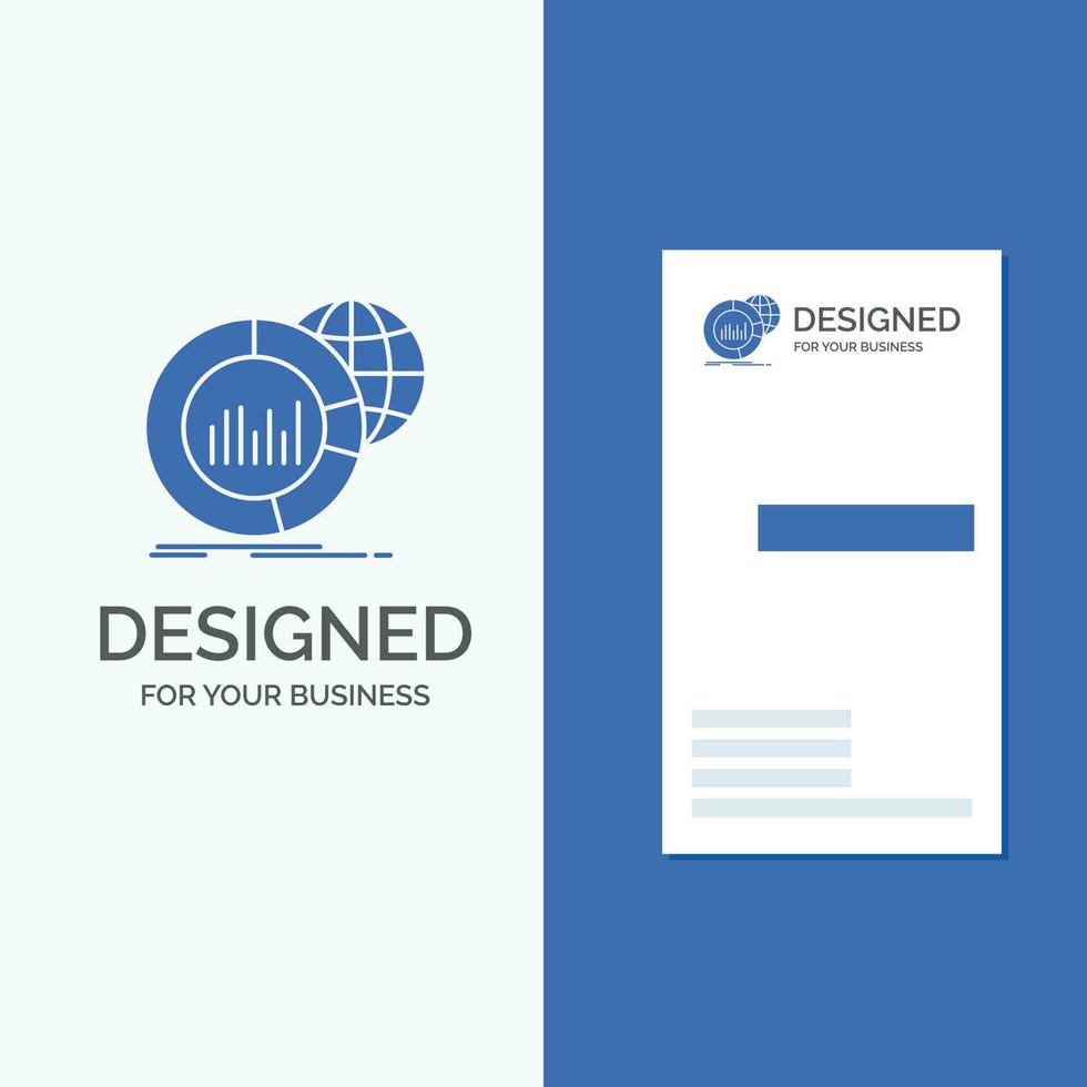 Business Logo for Big. chart. data. world. infographic. Vertical Blue Business .Visiting Card template. vector