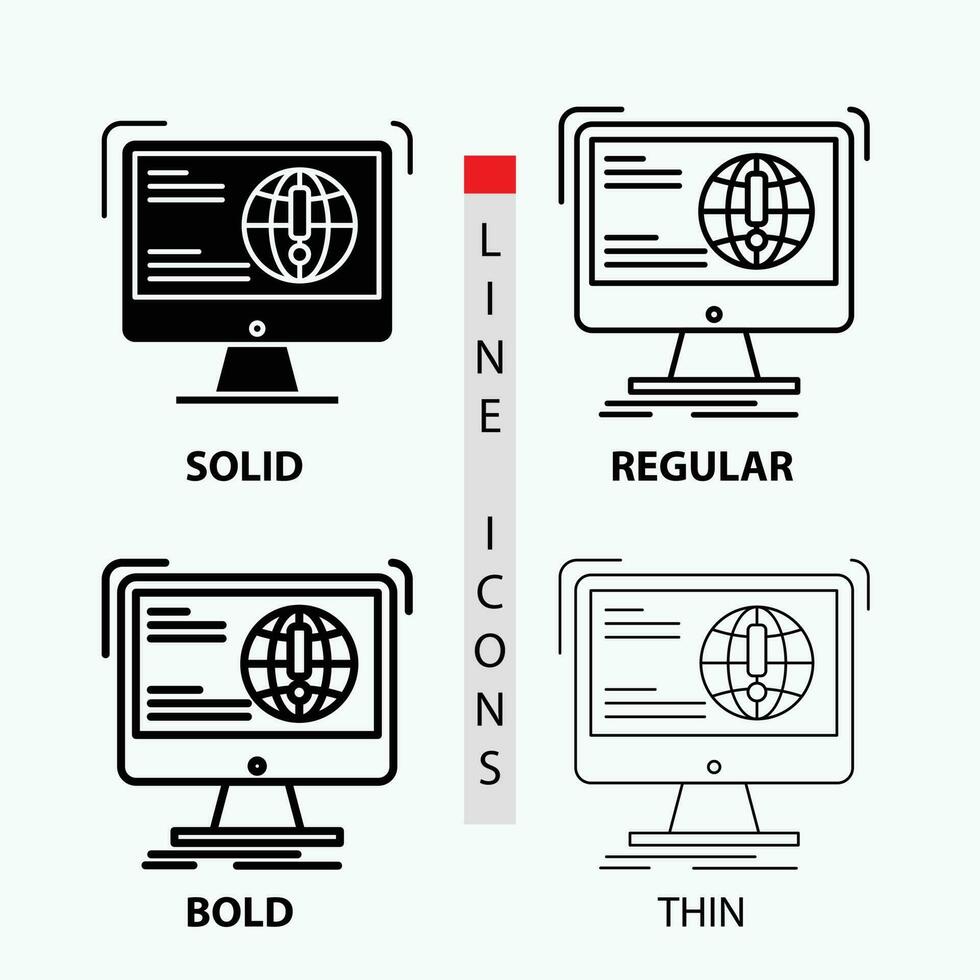 information. content. development. website. web Icon in Thin. Regular. Bold Line and Glyph Style. Vector illustration
