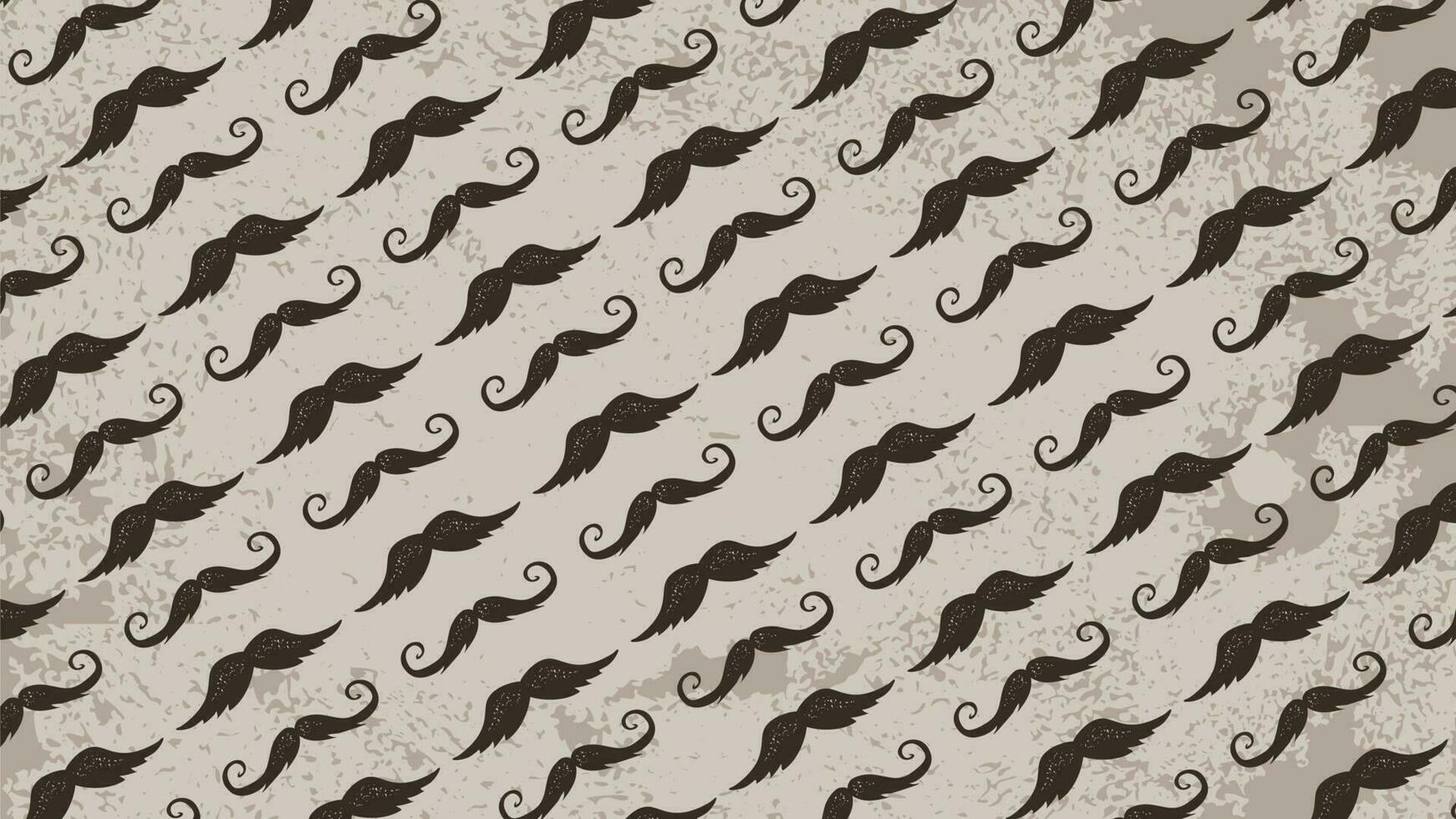 grunge mustache seamless pattern vector background