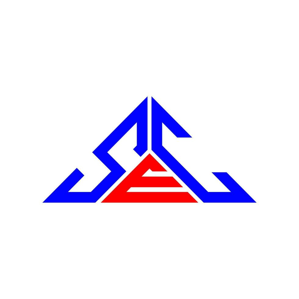 SEC letter logo creative design with vector graphic, SEC simple and modern logo in triangle shape.