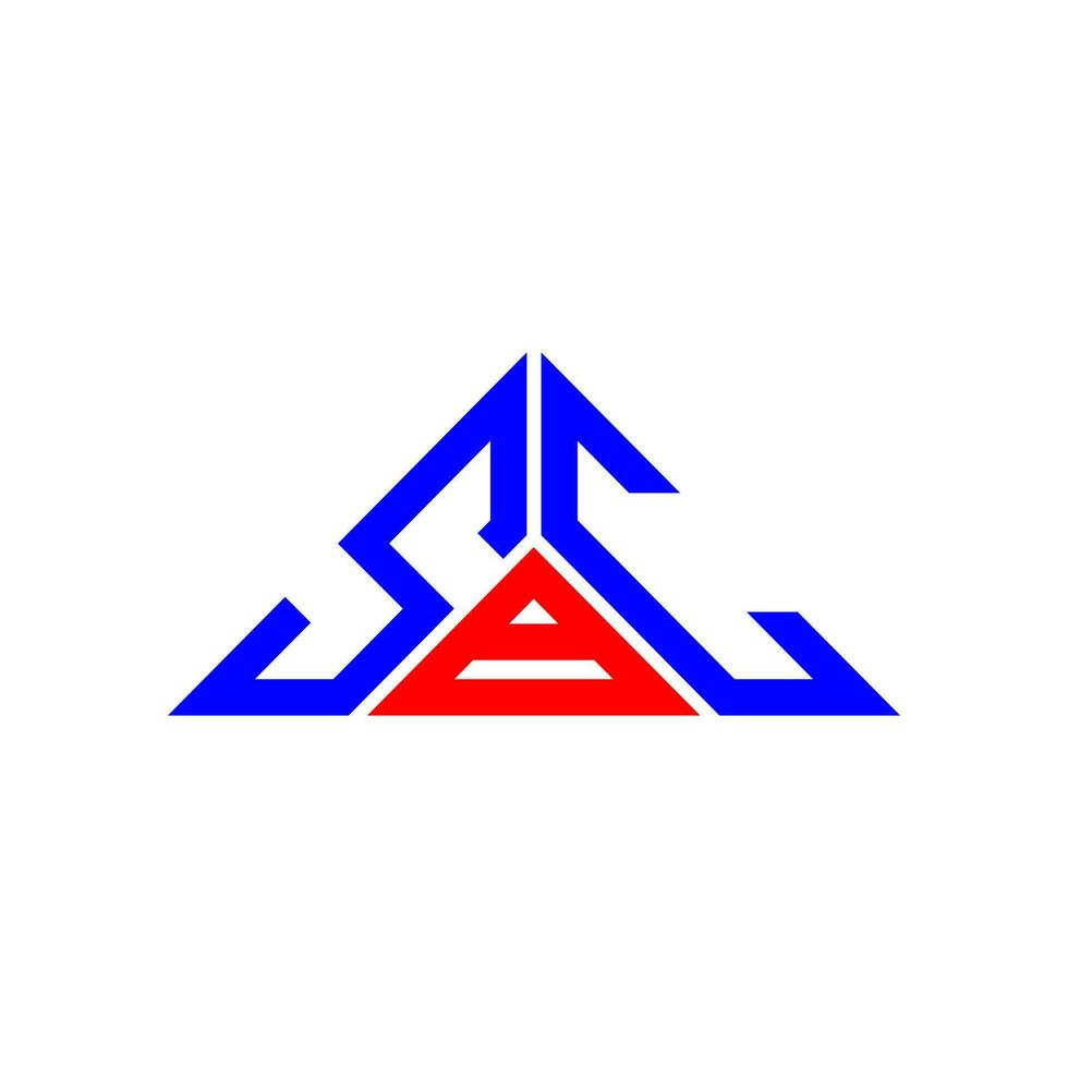 SBC letter logo creative design with vector graphic, SBC simple and modern logo in triangle shape.