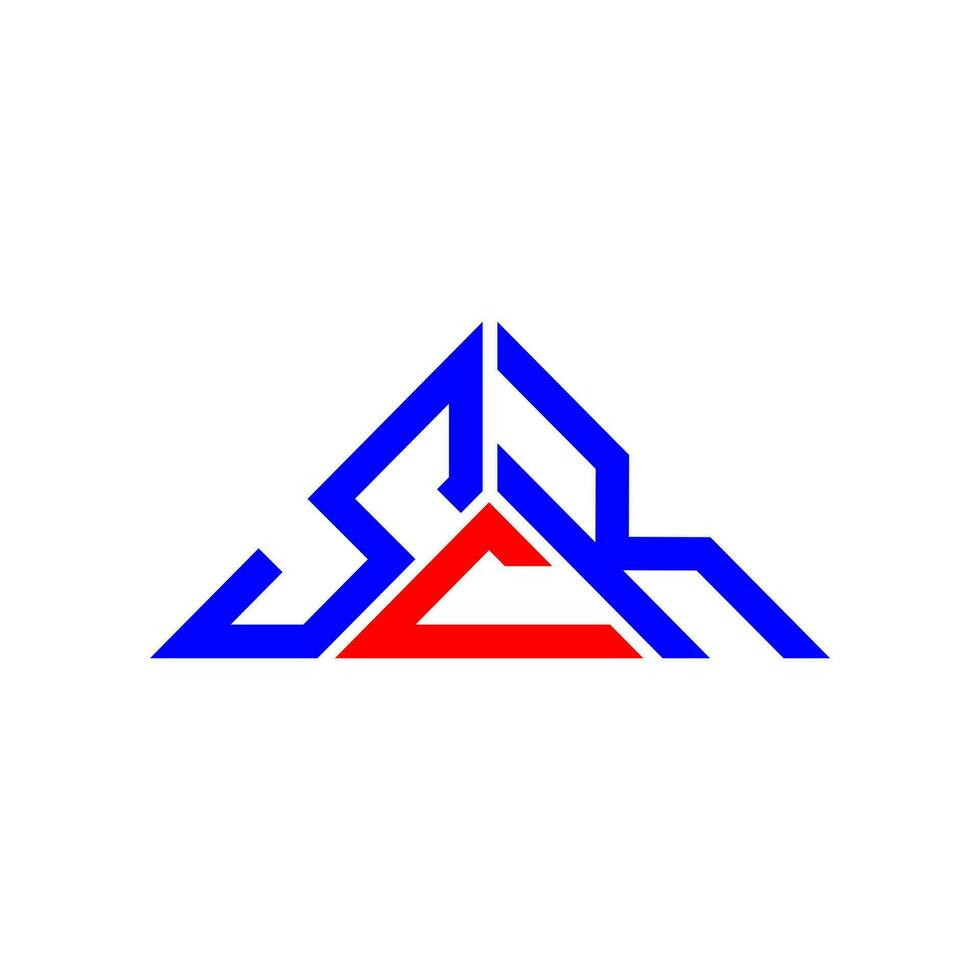 Diseño creativo del logotipo de la letra sck con gráfico vectorial, logotipo simple y moderno de sck en forma de triángulo. vector