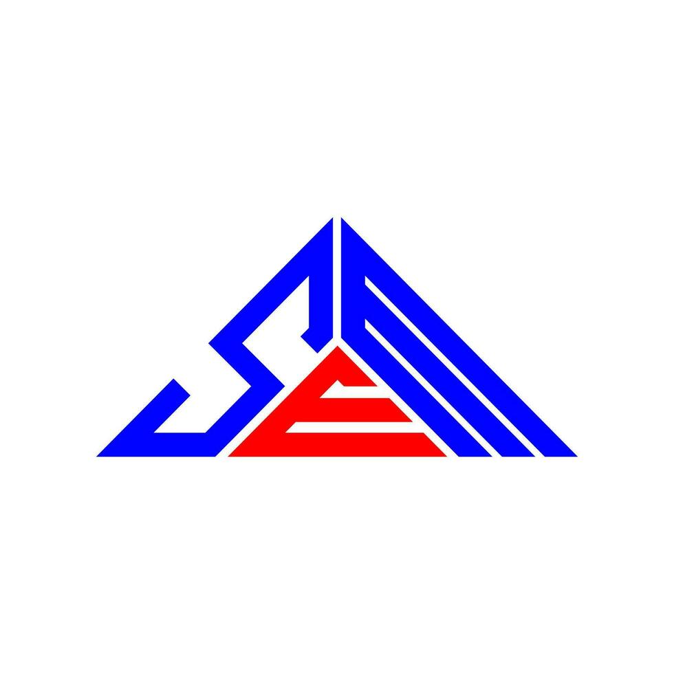 diseño creativo del logotipo de la letra sem con gráfico vectorial, logotipo sem simple y moderno en forma de triángulo. vector