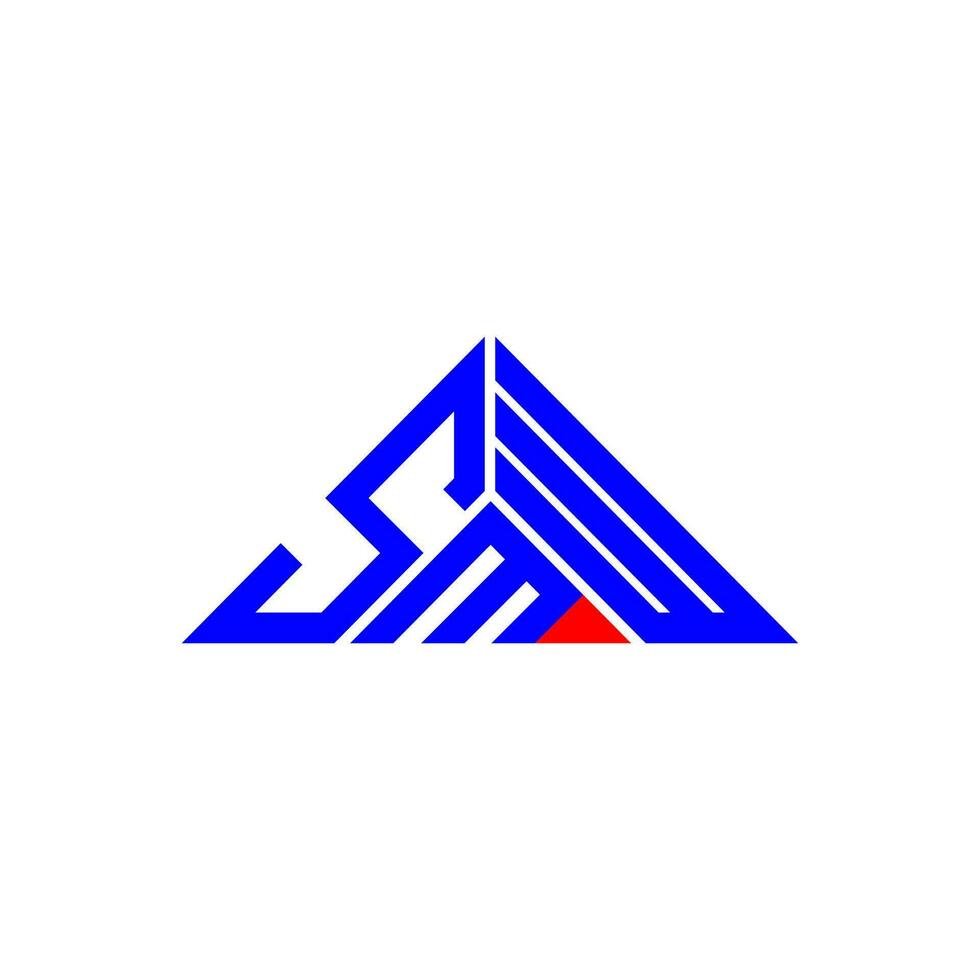 diseño creativo del logotipo de la letra smw con gráfico vectorial, logotipo simple y moderno de smw en forma de triángulo. vector
