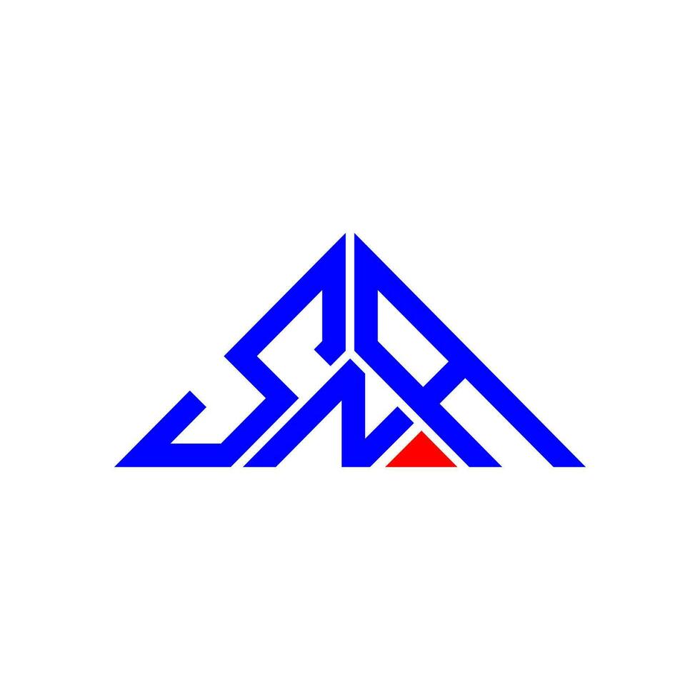 diseño creativo del logotipo de la letra sna con gráfico vectorial, logotipo simple y moderno de sna en forma de triángulo. vector