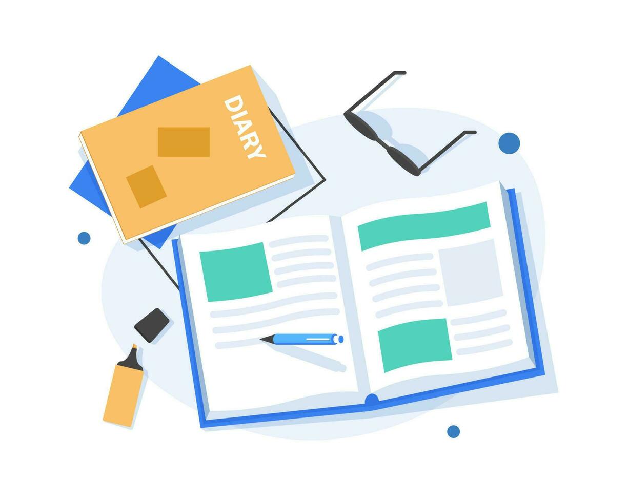 Take note of the diary,flat design icon vector illustration