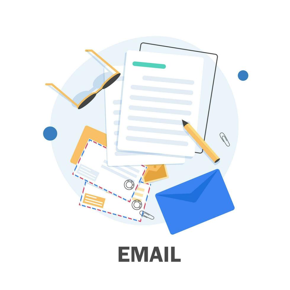 Email and messaging,Email marketing campaign,flat design icon vector illustration