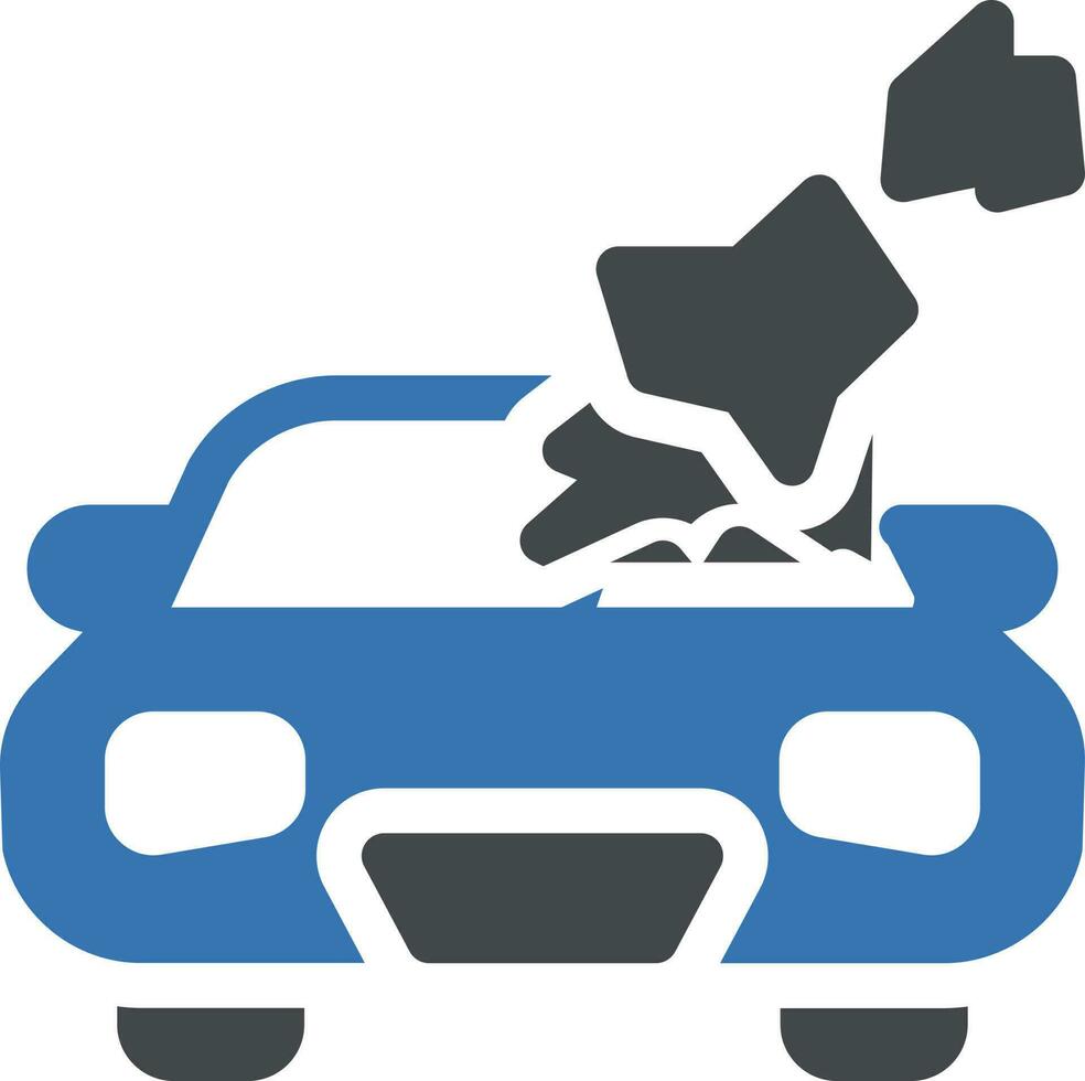 ilustración de vector roto de coche en un fondo. símbolos de calidad premium. iconos vectoriales para concepto y diseño gráfico.