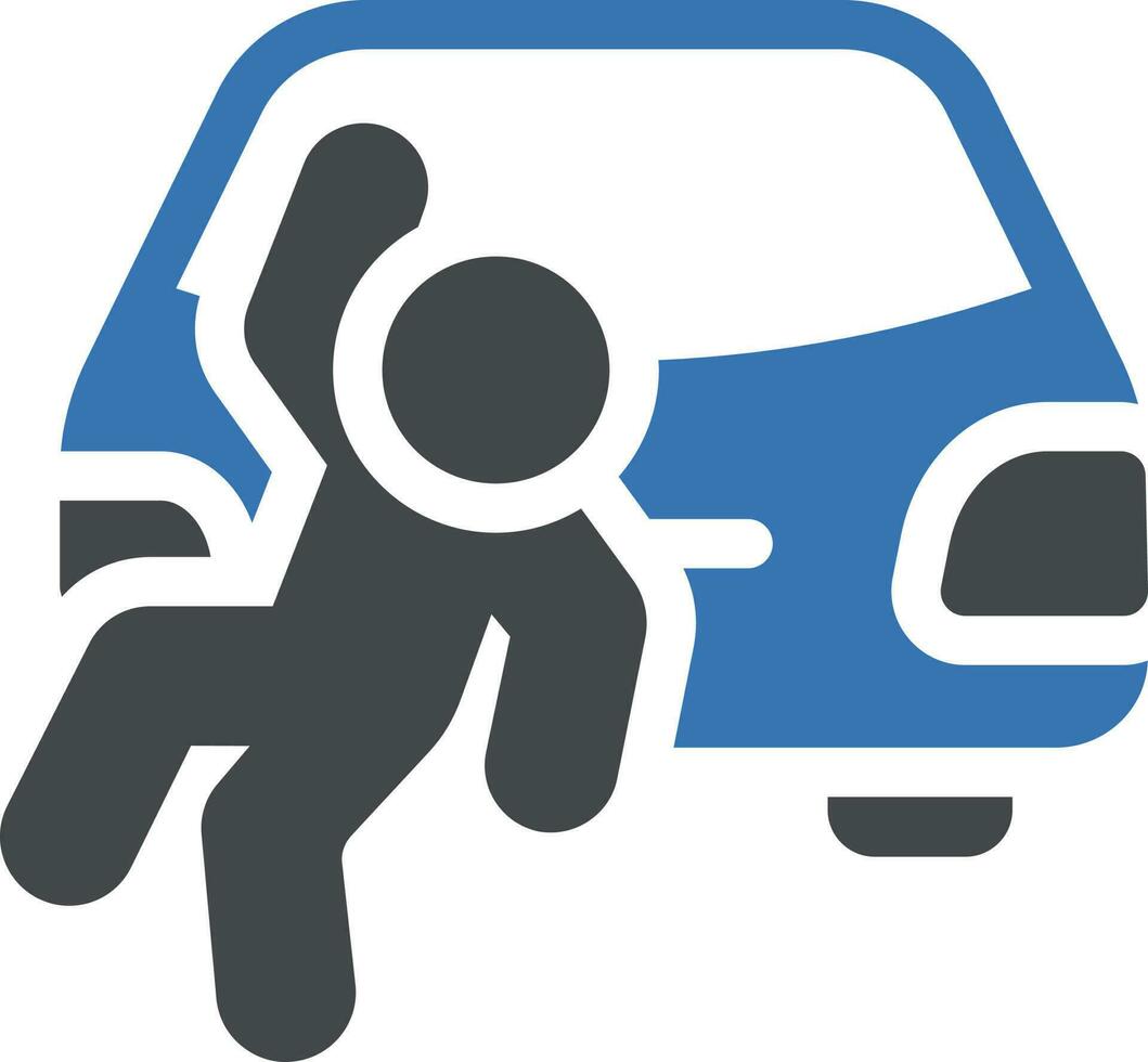 Ilustración de vector de accidente de hombre en un fondo. Símbolos de calidad premium. Iconos vectoriales para concepto y diseño gráfico.