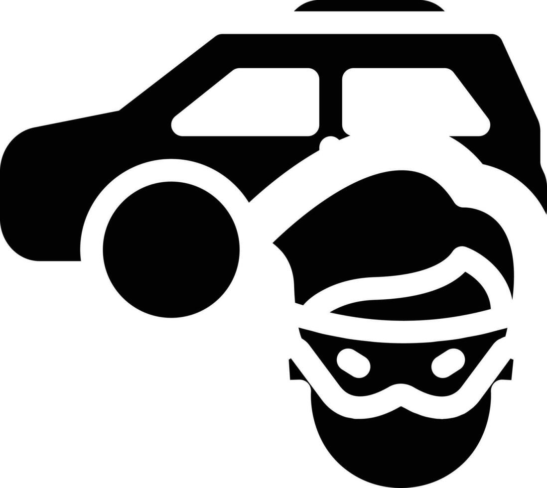 Ilustración de vector de hombre de coche en un fondo. Símbolos de calidad premium. Iconos vectoriales para concepto y diseño gráfico.