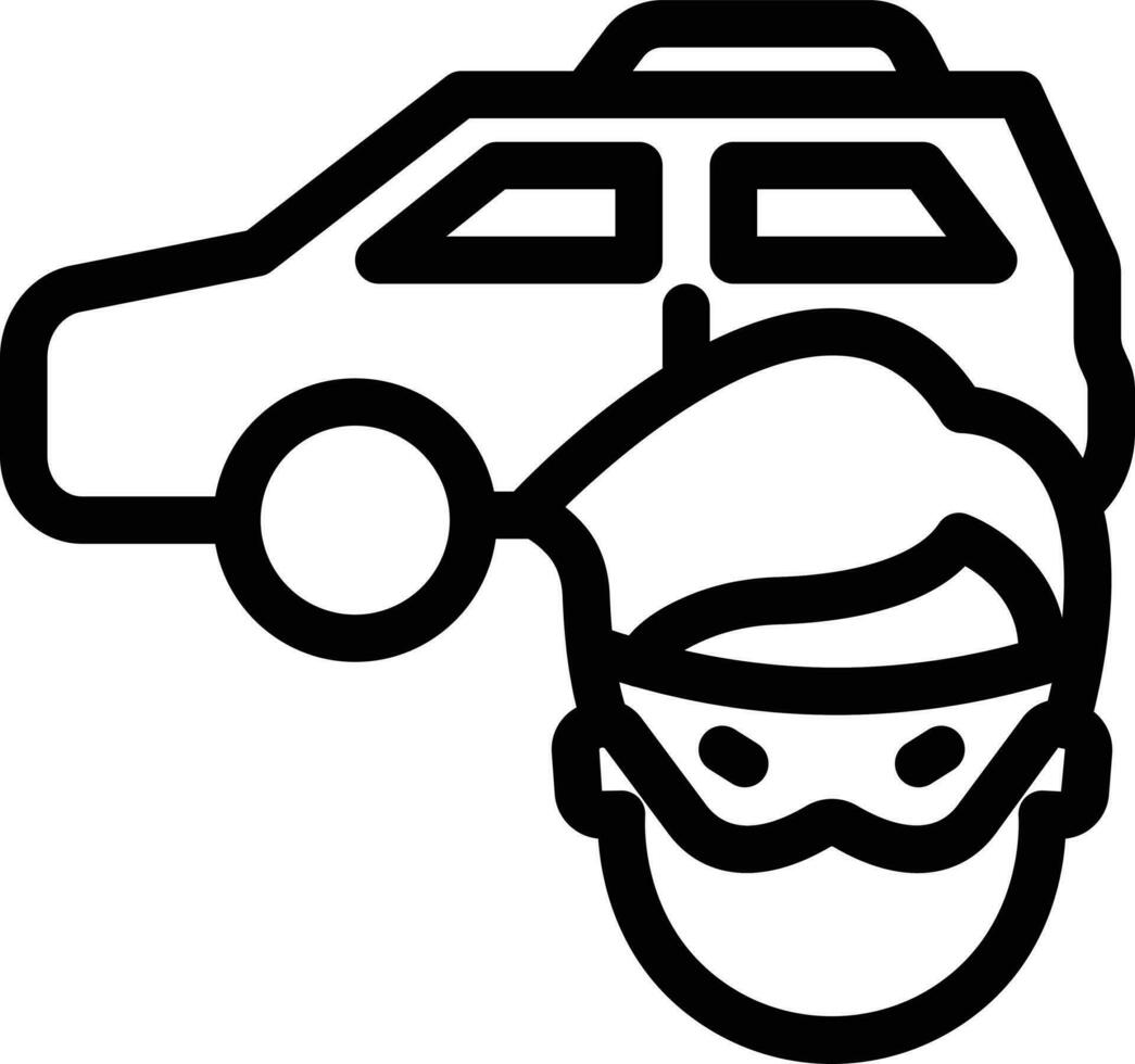 ilustración de vector de coche de hombre en un fondo. símbolos de calidad premium. iconos vectoriales para concepto y diseño gráfico.