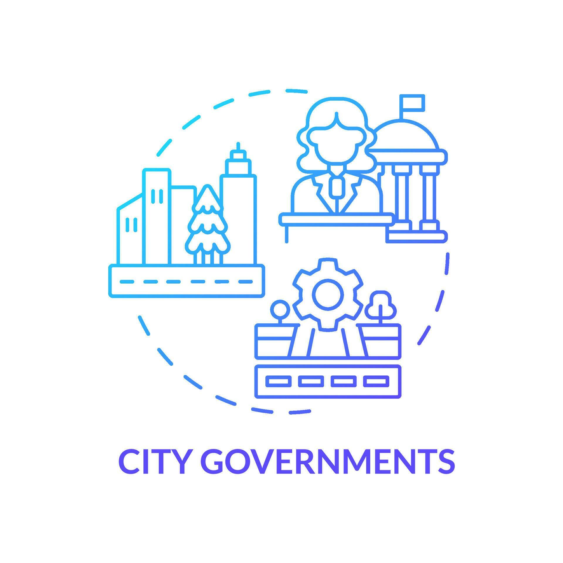 City governments blue gradient concept icon. Municipal government