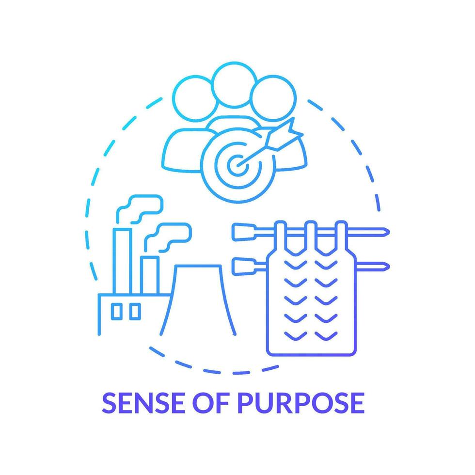 Sense of purpose blue gradient concept icon. Goal and objective. Social institutions function abstract idea thin line illustration. Isolated outline drawing vector