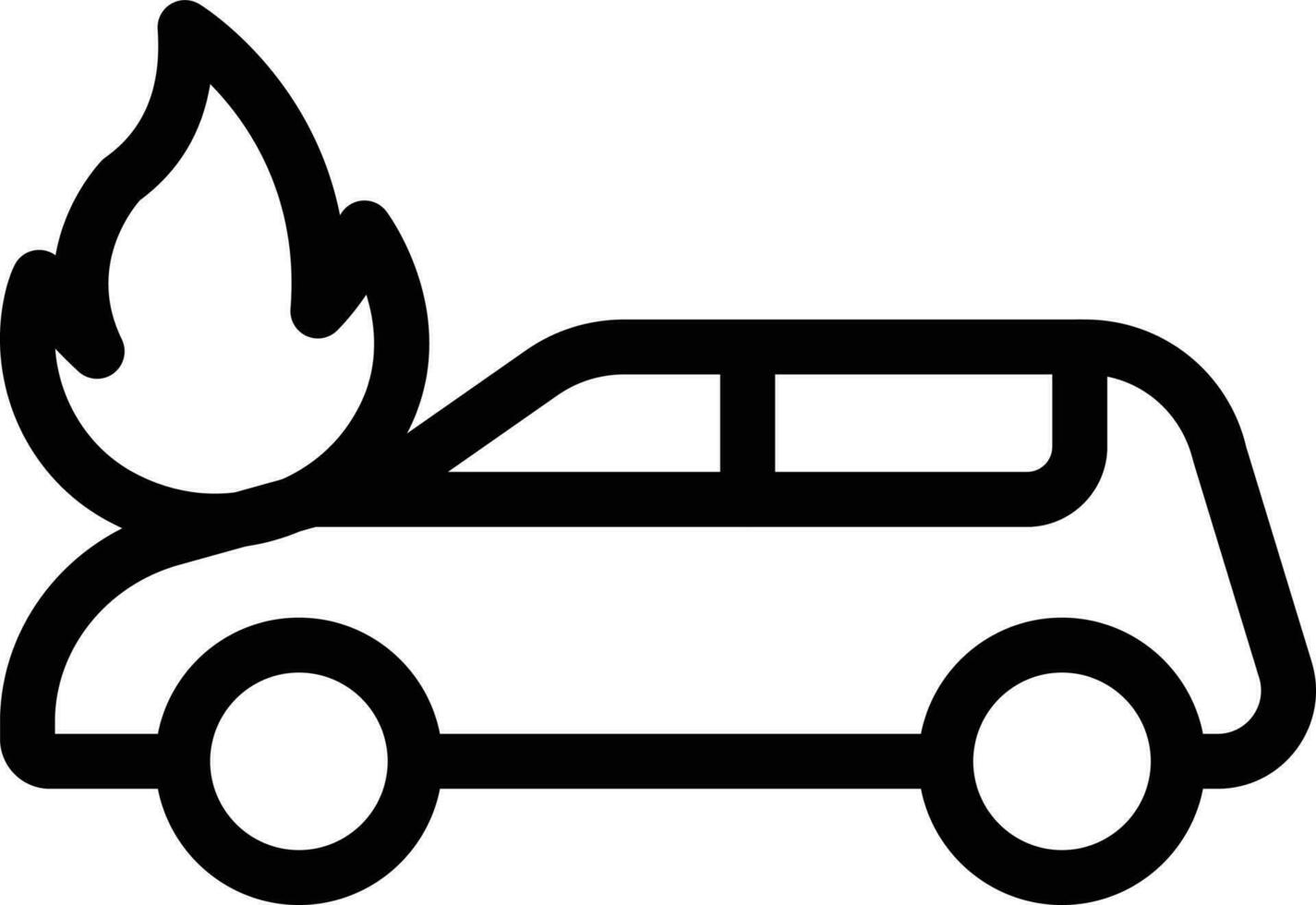 ilustración de vector de fuego de coche en un fondo. símbolos de calidad premium. iconos vectoriales para concepto y diseño gráfico.