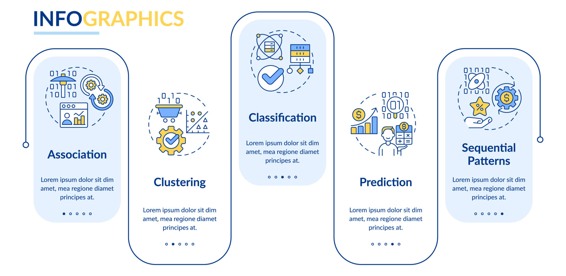Data mining techniques rectangle infographic template. Digital ...