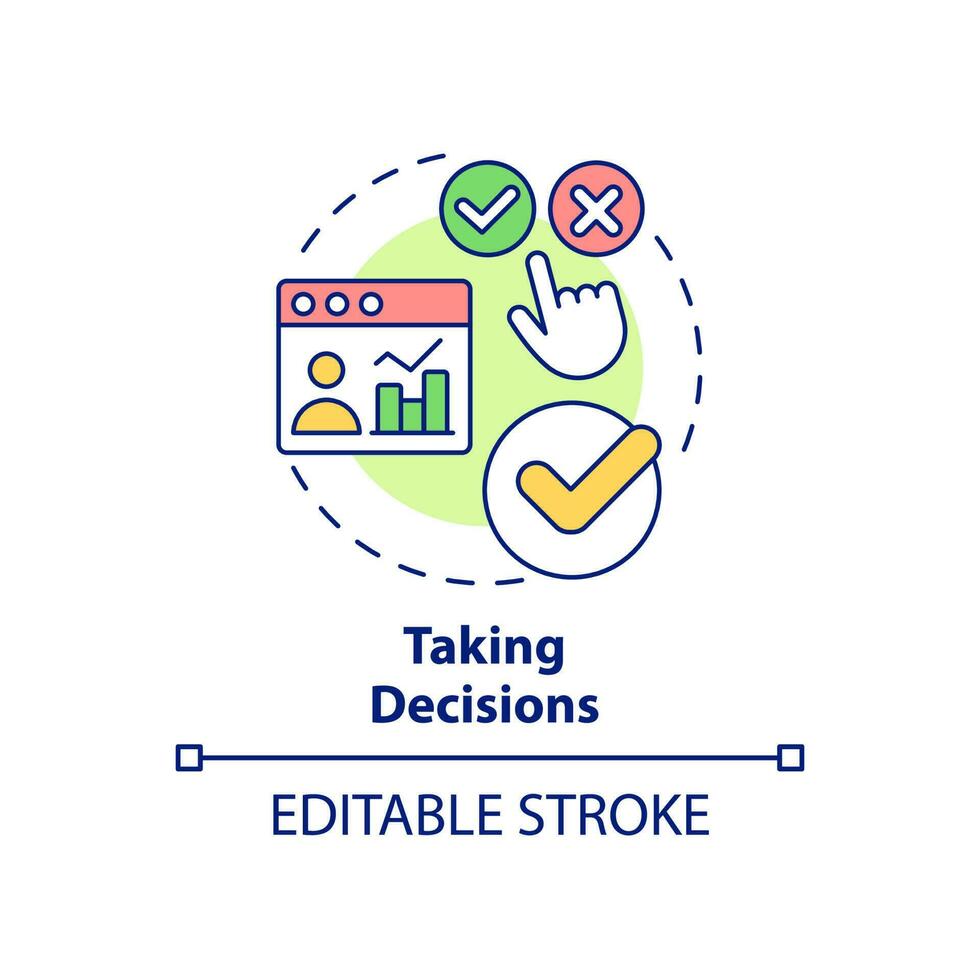 Taking decisions concept icon. Big data processing advantage abstract
