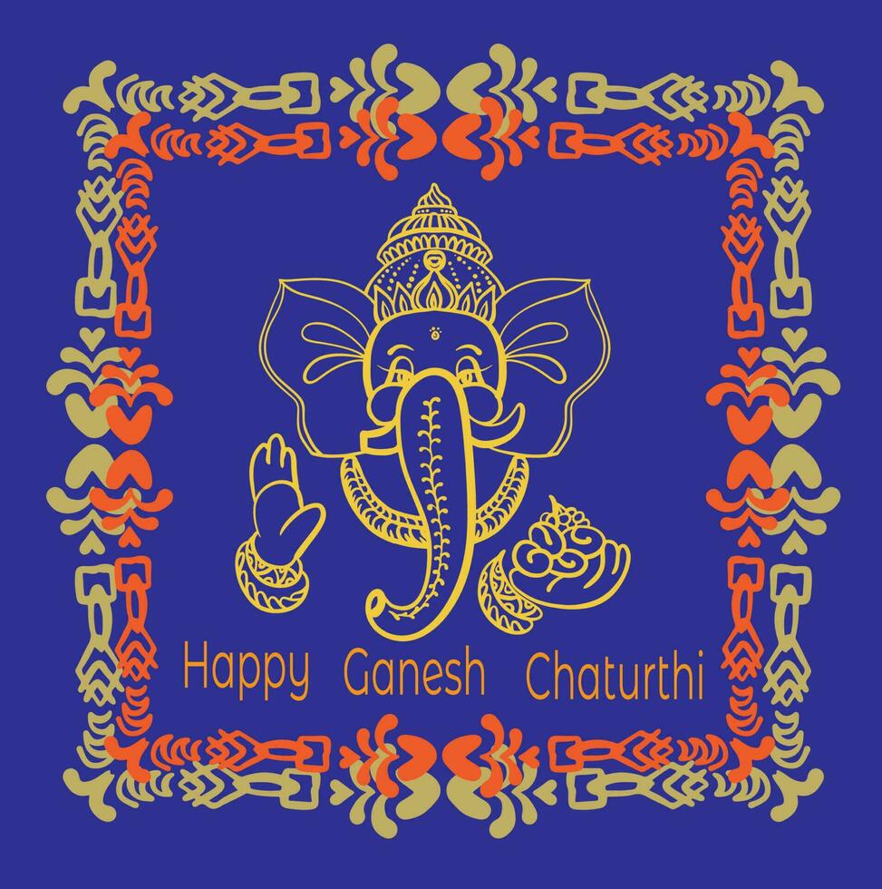 ilustración vectorial de lord ganpati sobre fondo de ganesh chaturthi vector