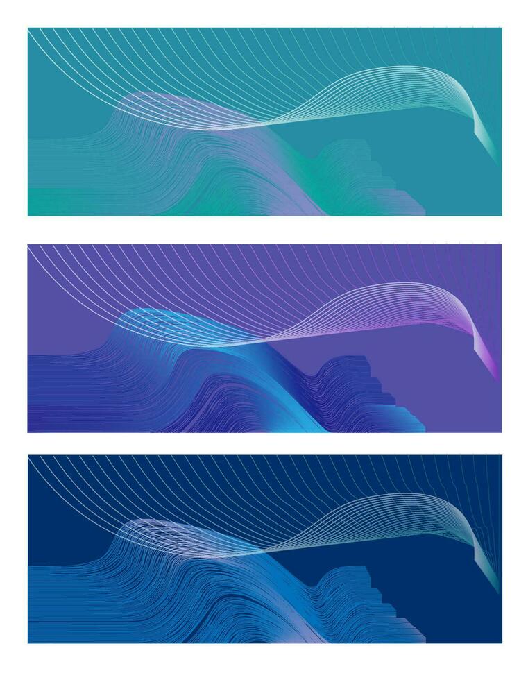 Vector abstract background with colorful dynamic waves, line and particles. Illustration suitable for design