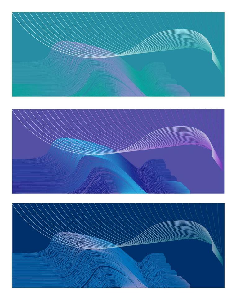 Vector abstract background with colorful dynamic waves, line and particles. Illustration suitable for design