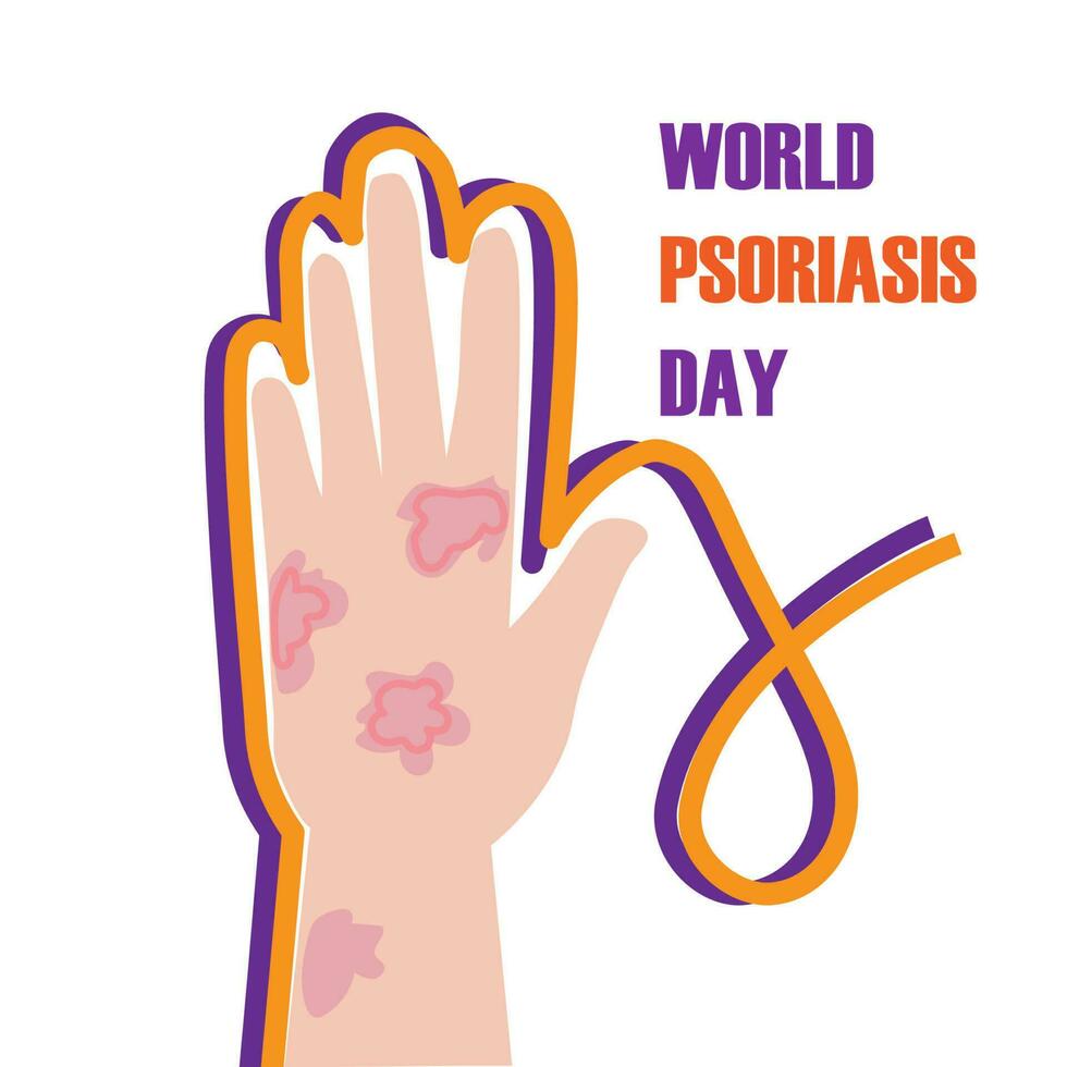 ilustración vectorial del día mundial de la psoriasis observado el 29 de octubre vector