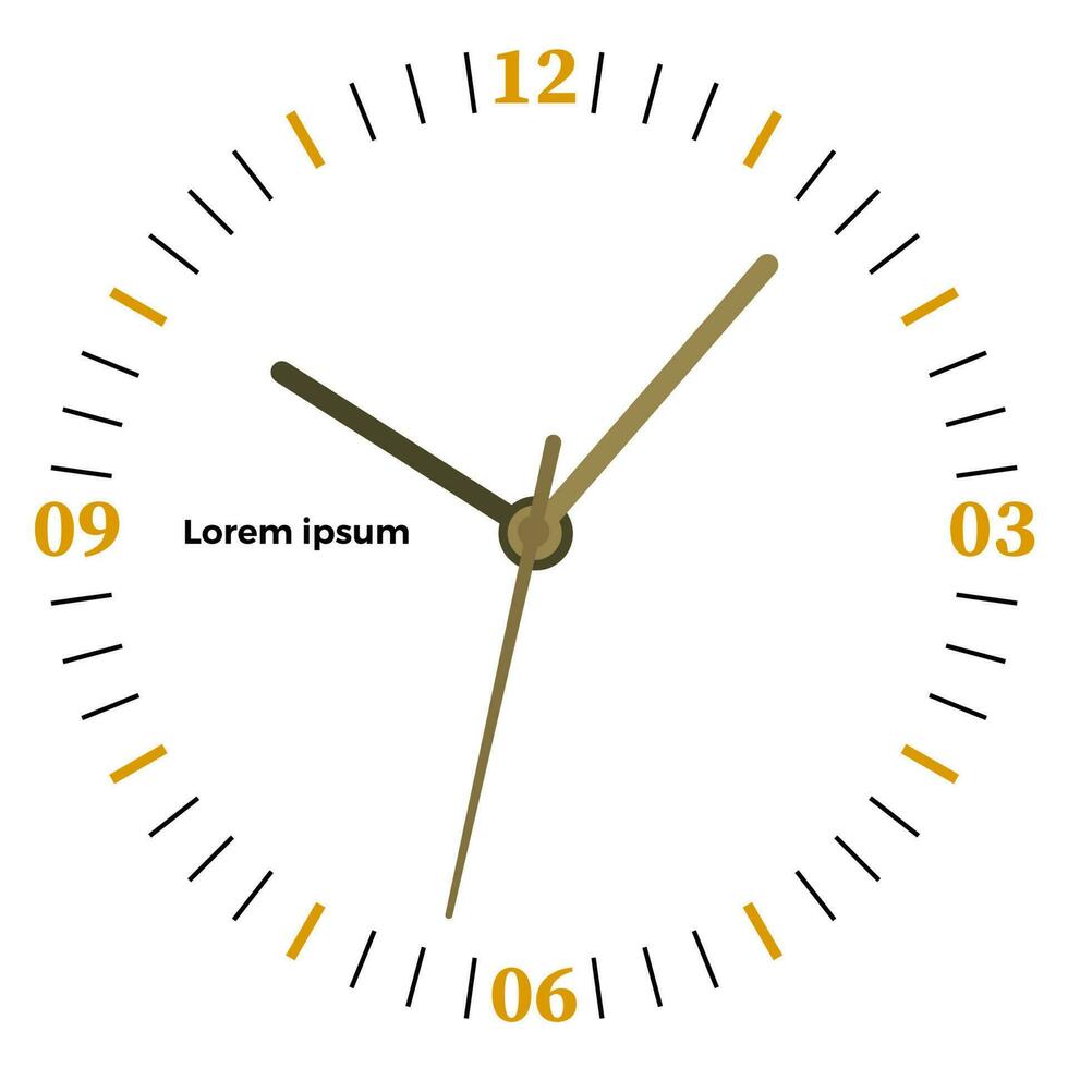 ilustración vectorial de reloj mecánico. cara de reloj sobre fondo blanco. vector