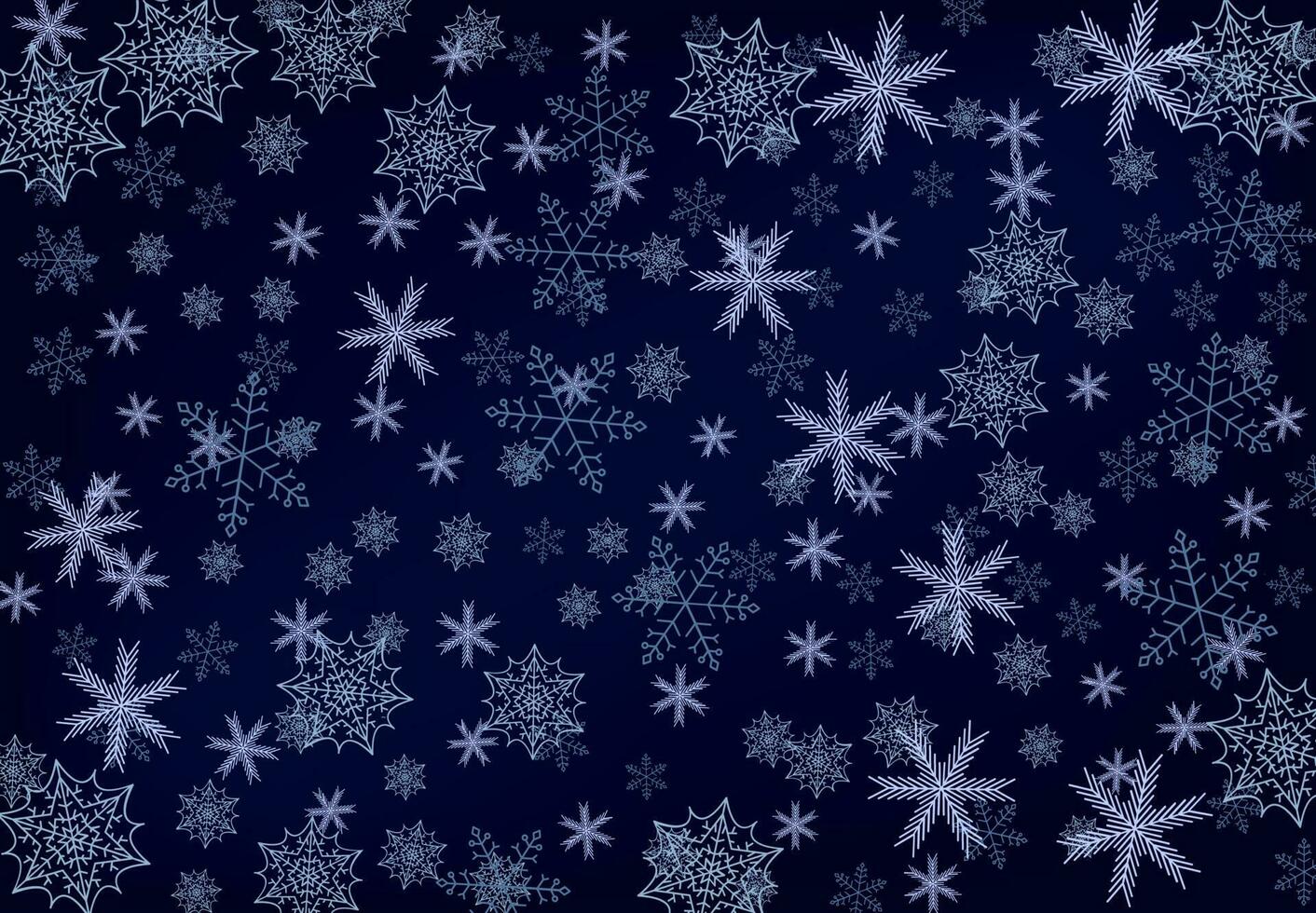 fondo de invierno con nieve que cae y copos de nieve. fondo de feliz navidad y feliz año nuevo. ilustración vectorial vector