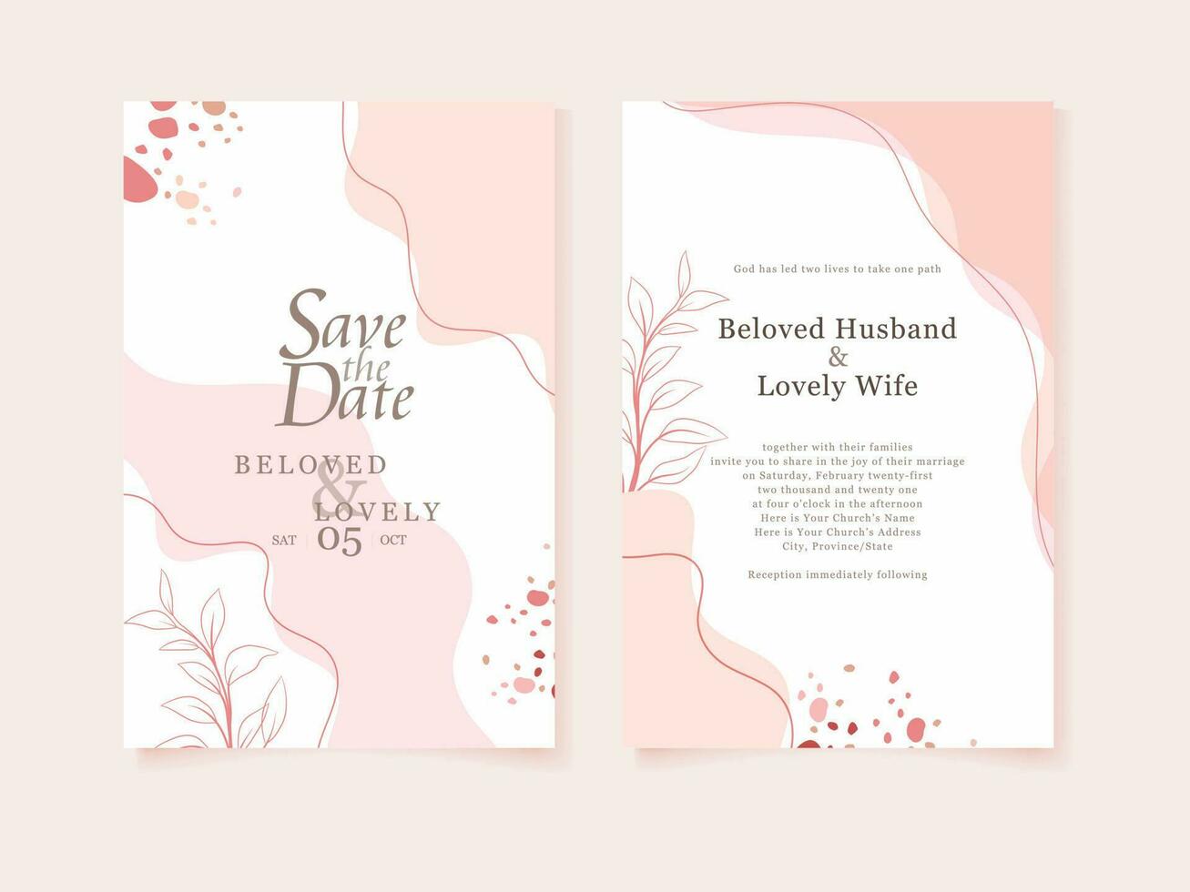 Wedding Invitation Memphis Style Template Design vector