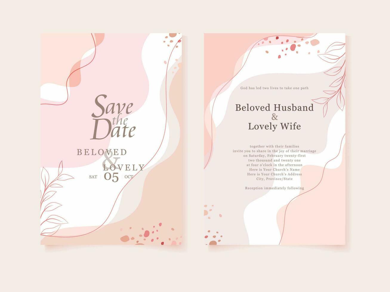 Wedding Invitation Memphis Style Template Design vector
