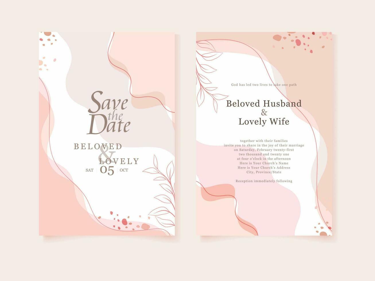 Wedding Invitation Memphis Style Template Design vector