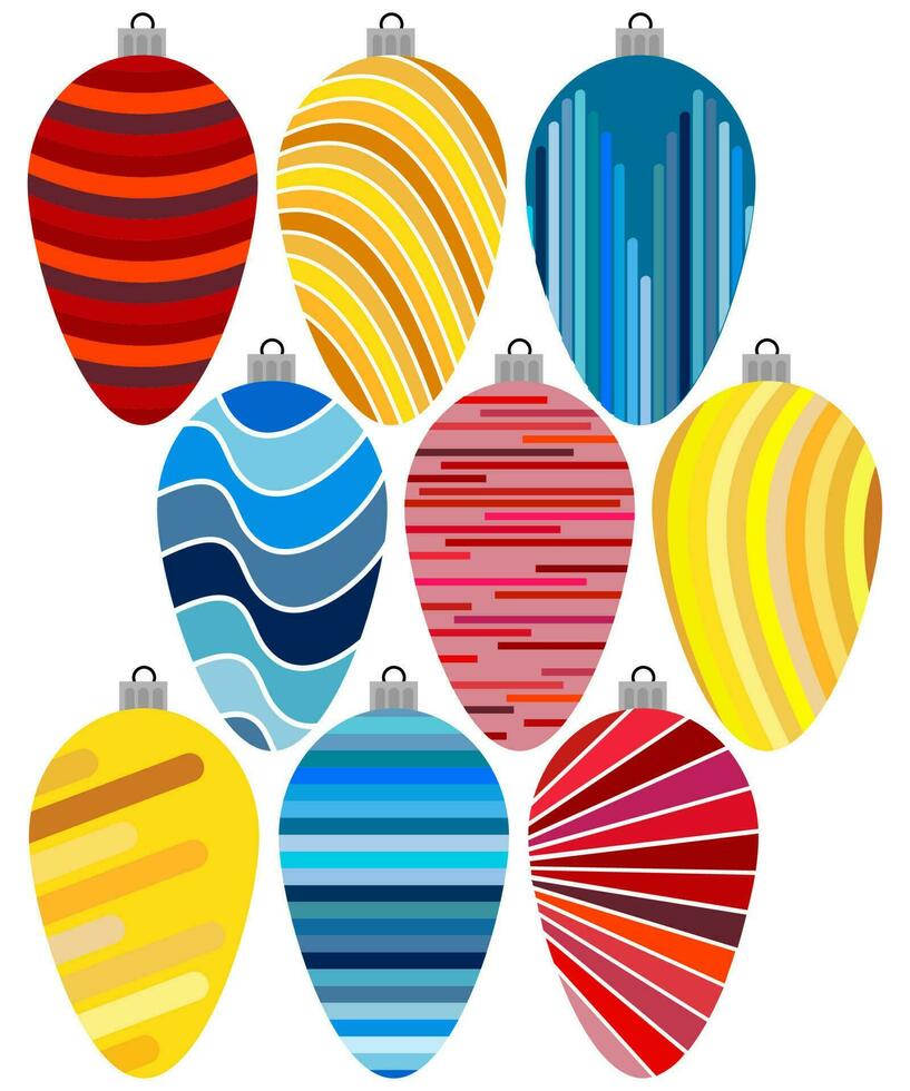 Set of Christmas Balls. Christmas Decorations on White Background. vector