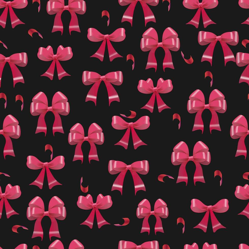 seamless pattern of bows on a dark background vector